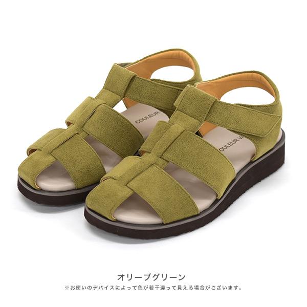 サンダル レディース 軽量 グルカサンダル バックベルト ストラップ 3E 幅広 甲高 外反母趾 内反小趾 幅調節 痛くない 旅行 疲れない クロールバリエ No.674232 | COULEUR VARIE | 13