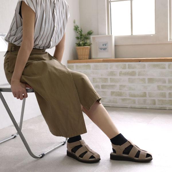 サンダル レディース 軽量 グルカサンダル バックベルト ストラップ 3E 幅広 甲高 外反母趾 内反小趾 幅調節 痛くない 旅行 疲れない クロールバリエ No.674232 | COULEUR VARIE | 06