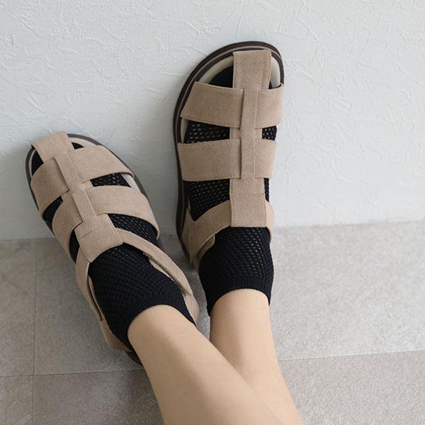 サンダル レディース 軽量 グルカサンダル バックベルト ストラップ 3E 幅広 甲高 外反母趾 内反小趾 幅調節 痛くない 旅行 疲れない クロールバリエ No.674232 | COULEUR VARIE | 07