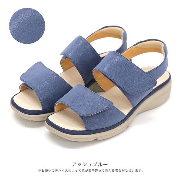 サンダル レディース 軽量 ベルト ストラップ 3E幅 幅広 甲高 外反母趾 幅調節 軽量 軽い 接触冷感 ローヒール 痛くない 歩きやすい クロールバリエ No.674233 | COULEUR VARIE | 17