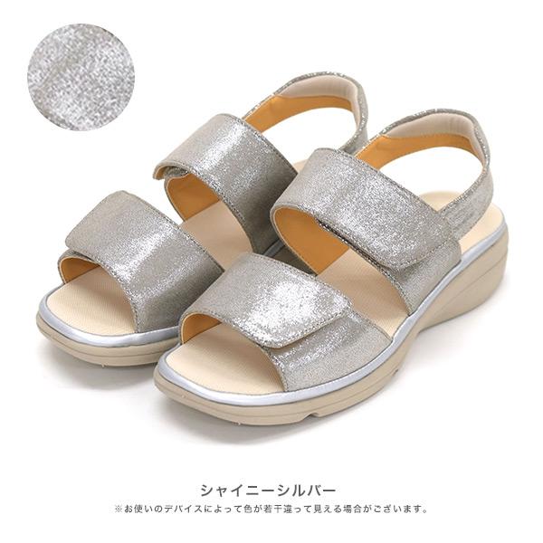 サンダル レディース 軽量 ベルト ストラップ 3E幅 幅広 甲高 外反母趾 幅調節 軽量 軽い 接触冷感 ローヒール 痛くない 歩きやすい クロールバリエ No.674233 | COULEUR VARIE | 18