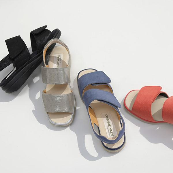 サンダル レディース 軽量 ベルト ストラップ 3E幅 幅広 甲高 外反母趾 幅調節 軽量 軽い 接触冷感 ローヒール 痛くない 歩きやすい クロールバリエ No.674233 | COULEUR VARIE | 08