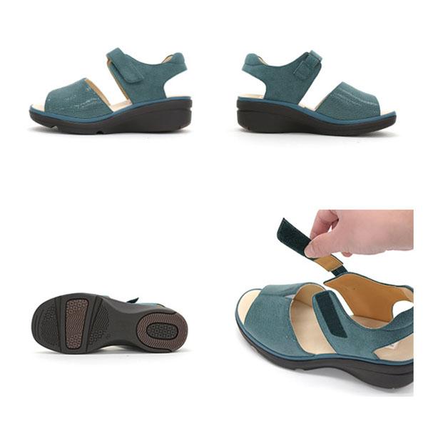 サンダル レディース 痛くない ストラップ ベルト アンクルストラップ 4E幅 幅広 甲高 甲深 外反母趾 シンプル 洗える 軽量 旅行 クロールバリエ No.674234 | COULEUR VARIE | 11