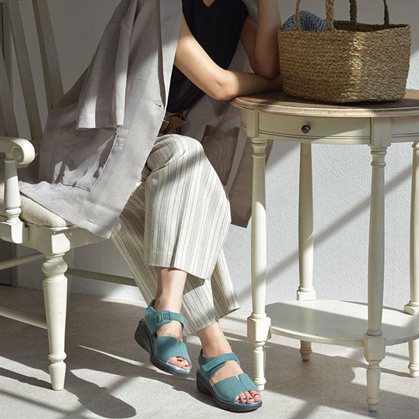 サンダル レディース 痛くない ストラップ ベルト アンクルストラップ 4E幅 幅広 甲高 甲深 外反母趾 シンプル 洗える 軽量 旅行 クロールバリエ No.674234 | COULEUR VARIE | 02