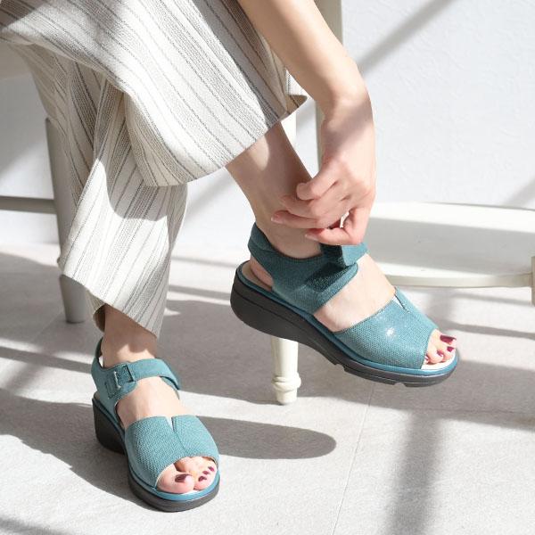 サンダル レディース 痛くない ストラップ ベルト アンクルストラップ 4E幅 幅広 甲高 甲深 外反母趾 シンプル 洗える 軽量 旅行 クロールバリエ No.674234 | COULEUR VARIE | 04