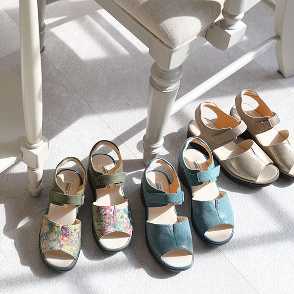 サンダル レディース 痛くない ストラップ ベルト アンクルストラップ 4E幅 幅広 甲高 甲深 外反母趾 シンプル 洗える 軽量 旅行 クロールバリエ No.674234 | COULEUR VARIE | 05