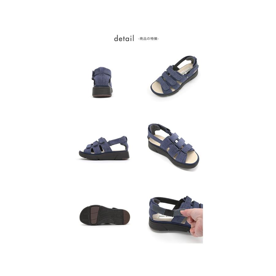サンダル 厚底 レディース ベルト 3E幅 幅広 甲高 外反母趾 幅調節 スポサン スポーツサンダル 痛くない 疲れない 履きやすい 洗える クロールバリエ No.674235 | COULEUR VARIE | 12