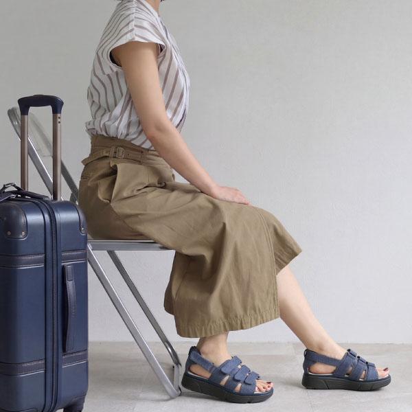 サンダル 厚底 レディース ベルト 3E幅 幅広 甲高 外反母趾 幅調節 スポサン スポーツサンダル 痛くない 疲れない 履きやすい 洗える クロールバリエ No.674235 | COULEUR VARIE | 05