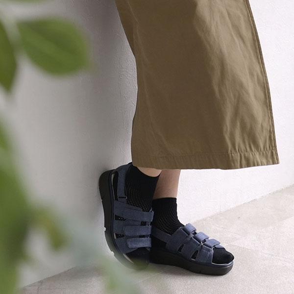 サンダル 厚底 レディース ベルト 3E幅 幅広 甲高 外反母趾 幅調節 スポサン スポーツサンダル 痛くない 疲れない 履きやすい 洗える クロールバリエ No.674235 | COULEUR VARIE | 07