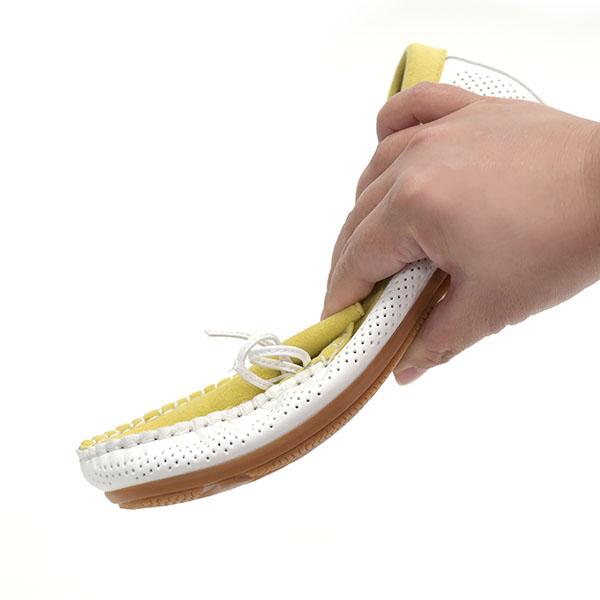 デッキシューズ モカシン レディース 幅広 甲高 外反母趾 軽い 歩きやすい ローヒール パンチング バイカラー 柔らかい クロールバリエ 散歩 買い物 No.678230 | COULEUR VARIE | 12