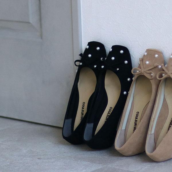 スクエアトゥ バレエシューズ パンプス 痛くない 幅広 甲高 ゆったり 3E 外反母趾 軽い リボン ローヒール クロールバリエ No.944201 セール ※交換返品不可 |  | 04