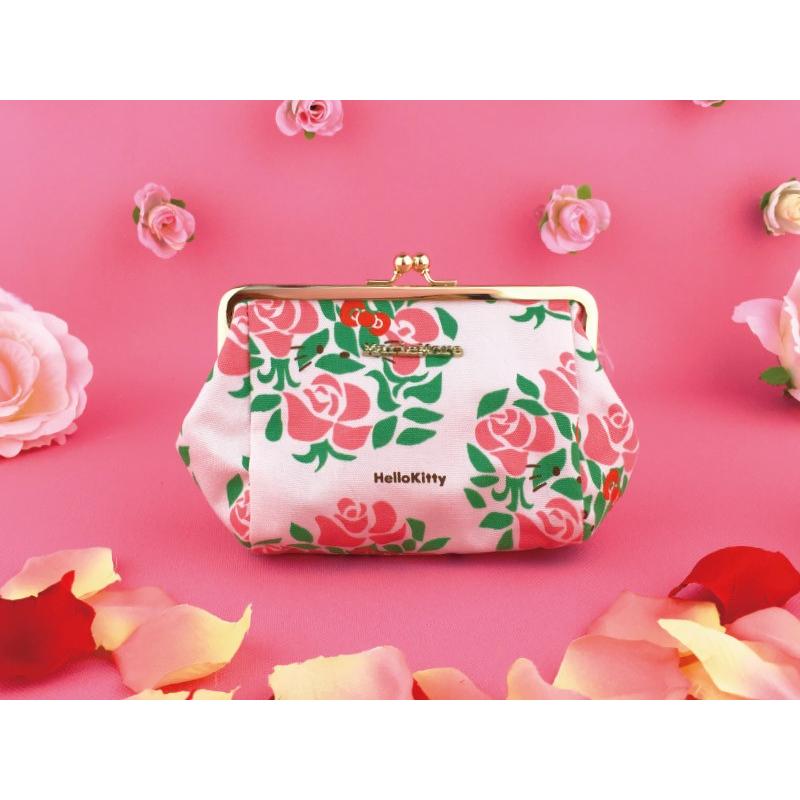 sanrio（サンリオ） ハローキティ がま口 コスメ ポーチ マチあり 花柄