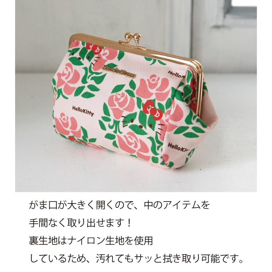 sanrio（サンリオ） ハローキティ がま口 コスメ ポーチ マチあり 花柄