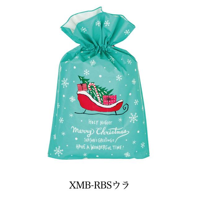 【ラッピング袋】クリスマスミントブルーリボン付PEギフトバッグ-S (W240×H350×D60mm)｜baton-store｜04