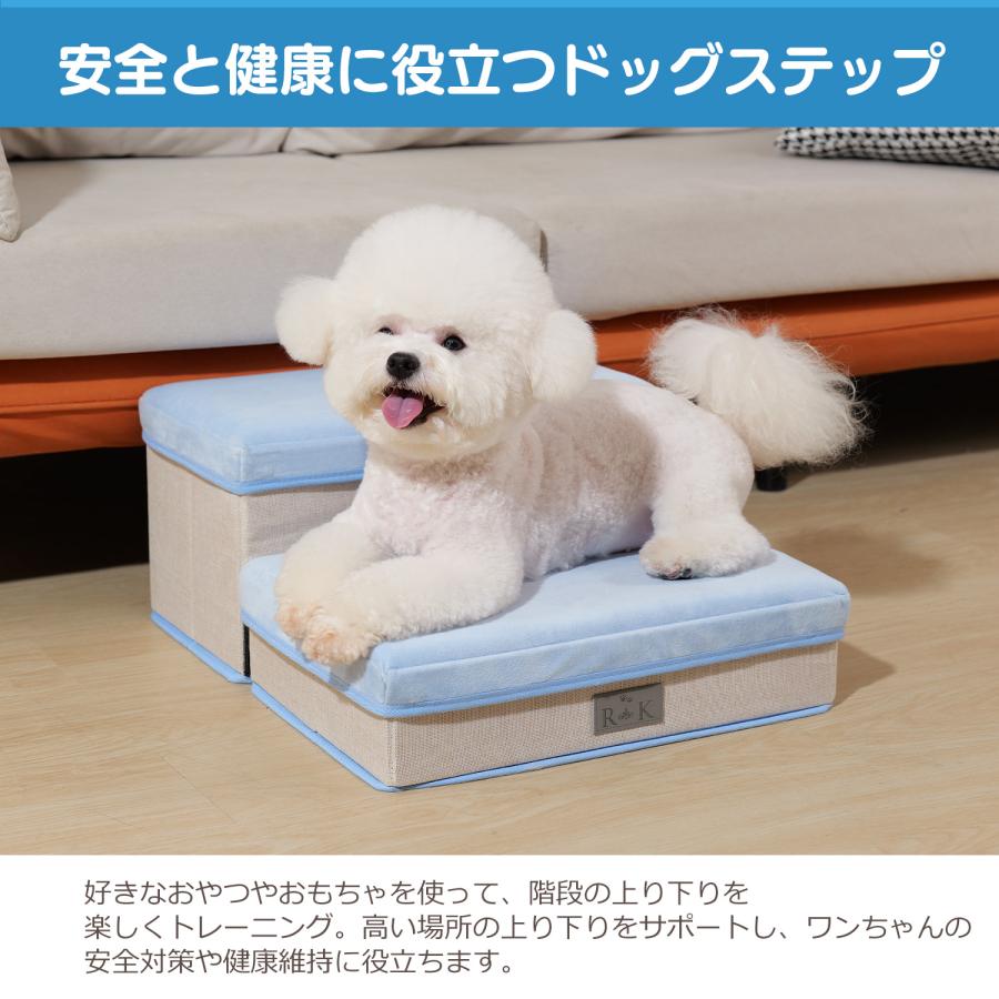 ドッグステップ ブルー 犬 階段 収納可能 踏み台 スロープ 2段