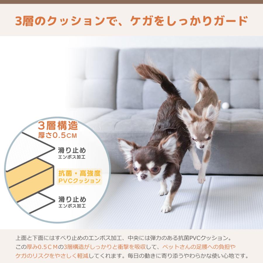 PVCマット ペットマット 130x190 抗菌 防水 拭ける フロアマット 低