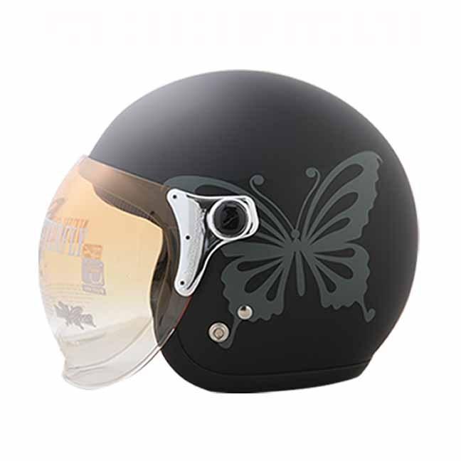 送料無料 New Cheer Butterfly マットブラック レディースバイクヘルメット ダムトラックス ニューチアーバタフライジェット蝶イラスト バッテリー王 通販 Yahoo ショッピング