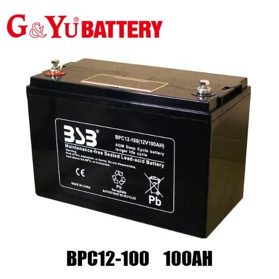G&Yu BPC12-100 AGM ディープサイクル バッテリー ゴルフカート
