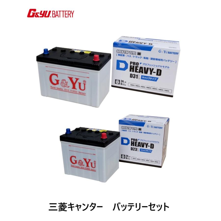 三菱キャンター トラック 4P10 バッテリーセット D23LとD31Lのセット