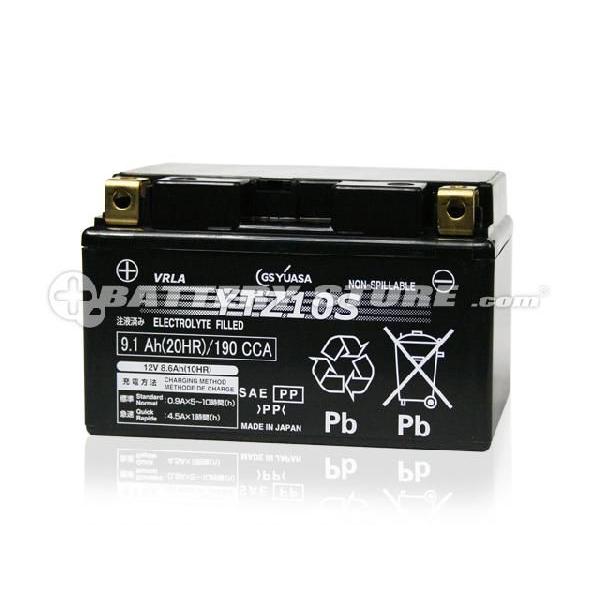 バイク用バッテリー YTZ10S・液入・初期補充電済 GSユアサ（YUASA） 長