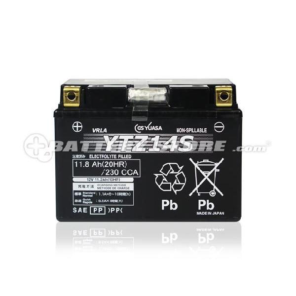 バイク用バッテリー YTZ14S・液入・初期補充電済 GSユアサ（YUASA） 長