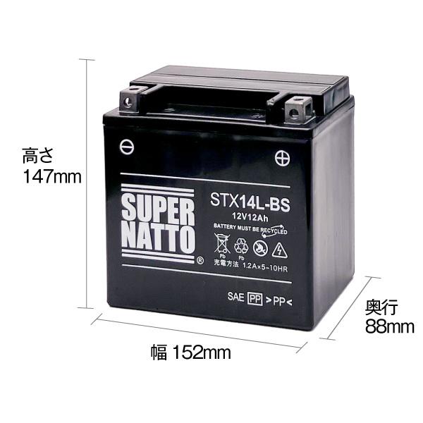 SUPER NATTO（スーパーナット） バイク用バッテリー 65958-04互換