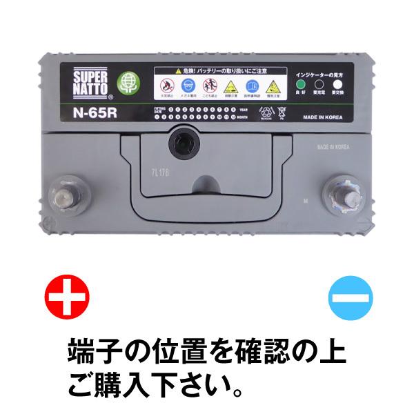 n-65r/75b24r　車バッテリー SUPER NATTO（スーパーナット） 自動車 バッテリー N-65R/75B24R 初期