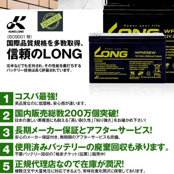 業務、産業用 WP9-6A【お得！4個セット】 6V 9Ah  新品 LONG 長寿命・保証書付き UPS 電動乗用玩具 防災 防犯 システム機器 UPS など対応 サイクルバッテリーの画像