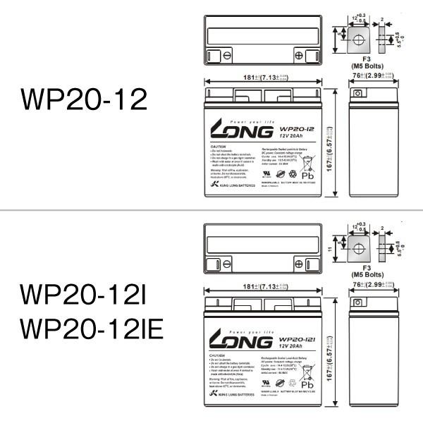 UPS(無停電電源装置) WP20-12【お得 4個セット】（産業用鉛蓄電池） 新品 LONG 長寿命・保証書付き Smart-UPS 1500 など対応 サイクルバッテリー |  | 06