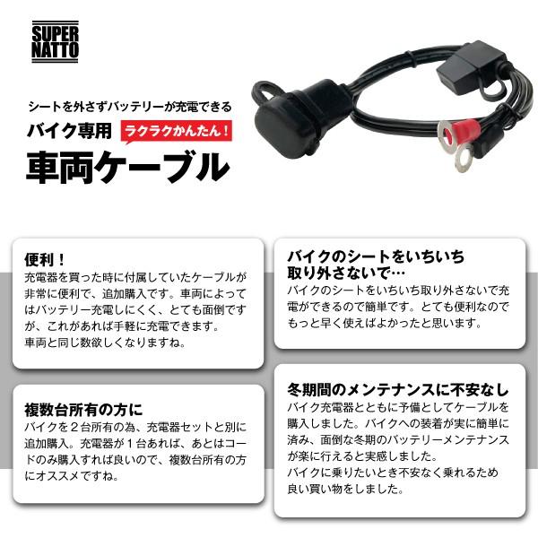 SUPER NATTO バイク バッテリー バイク専用 車両ケーブル 2本 SUPER NATTO バイク バッテリー バイク専用 車両ケーブル 2本