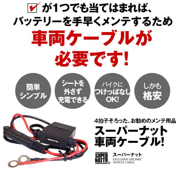 SUPER NATTO バイク バッテリー バイク充電器(チャージャー)専用 SUPER NATTO バイク バッテリー バイク充電器(チャージャー)専用