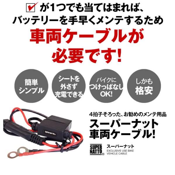 SUPER NATTO バイク バッテリー バイク充電器(チャージャー)専用 SUPER NATTO バイク バッテリー バイク充電器(チャージャー)専用