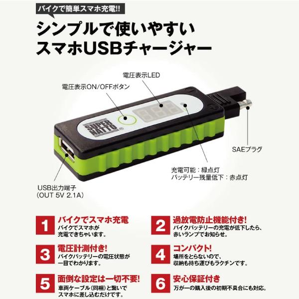 バイク バッテリー STZ5S YTZ5Sに互換 お得3点セットUSBチャージャー+充電器+バッテリー バイクでスマホ充電｜batterystorecom｜18