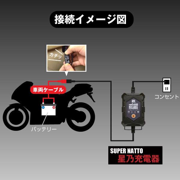 バイク用充電器 ドゥカティ対応 バッテリー充電器（6V/12V切替式 ）DDAコネクタ対応 (SAE to DDA) バッテリーチャージャー モンス ター スーパースポーツ｜batterystorecom｜07