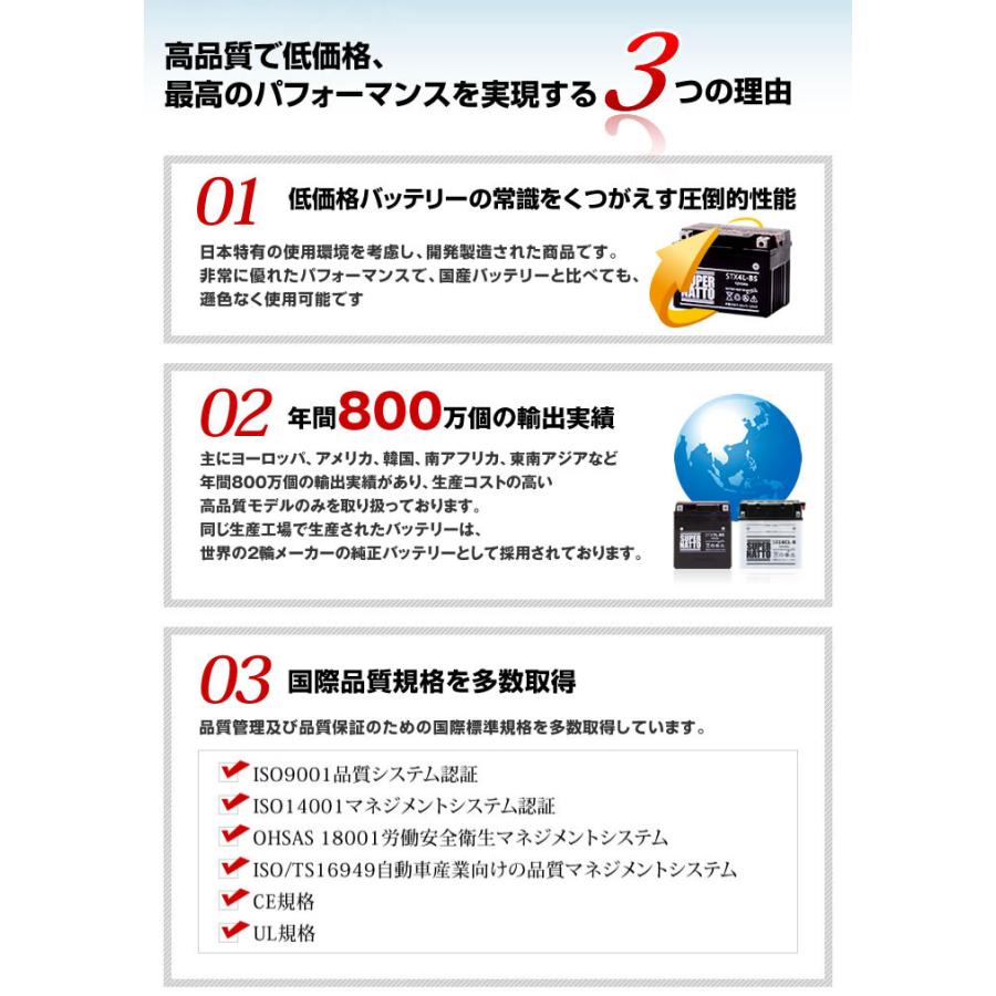 バイク用バッテリー 6N2-2A-7 コスパ最強 総販売数100万個突破 100