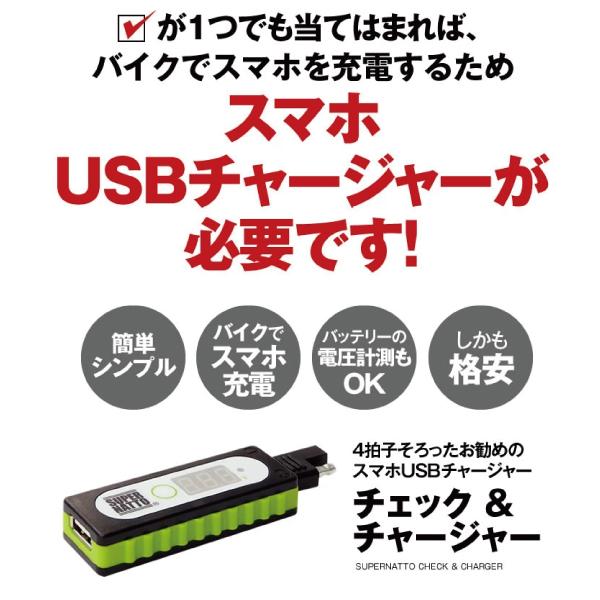 バイク バッテリー STX16-BS シールド型 (YTX16-BS互換) お得3点セットUSBチャージャー+充電器+バッテリー バイクでスマホ充電の画像