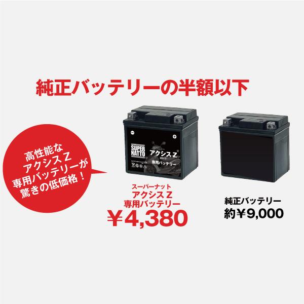 SUPER NATTO バイク用バッテリー+充電器セット ヤマハ アクシス SUPER NATTO バイク用バッテリー+充電器セット ヤマハ アクシス
