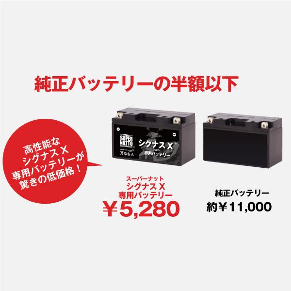 SUPER NATTO バイク用バッテリー＋充電器セット ヤマハ シグナス