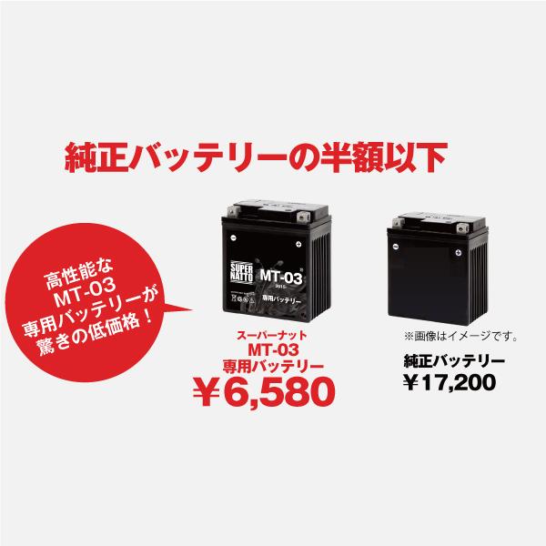 SUPER NATTO バイク用バッテリー＋充電器セット ヤマハ MT-03 (2015年