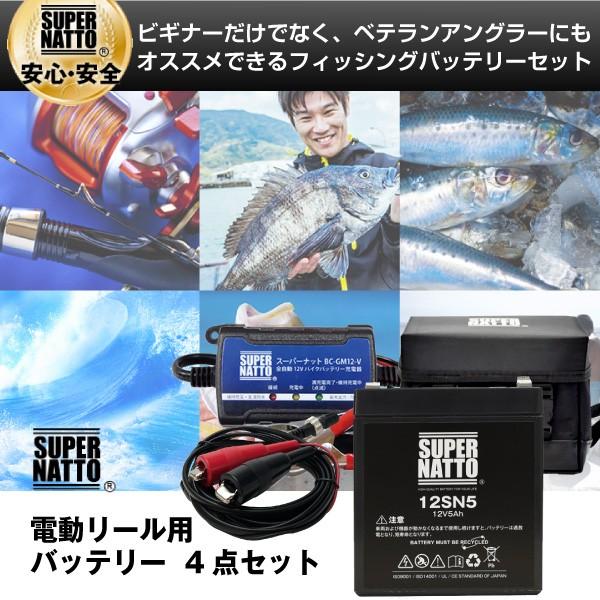 電動リール用バッテリー お得4点セット ST1205 Plus フォース