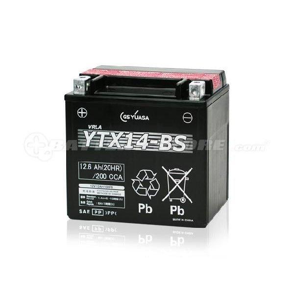 バイク用バッテリー YTX14-BS (STX14-BS YTX14H-BS GTX14-BS FTX14-BSに互換) GSユアサ（YUASA）  長寿命保証書付き バイクバッテリー(液入済) バッテリーストア.com - 通販 - PayPayモール