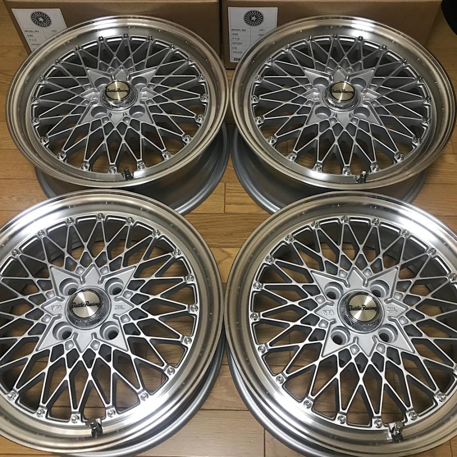 旧車 街道レーサー 暴走族 走り屋系メッシュホイール 15×5.5J/+35/PCD100｜battle-racing