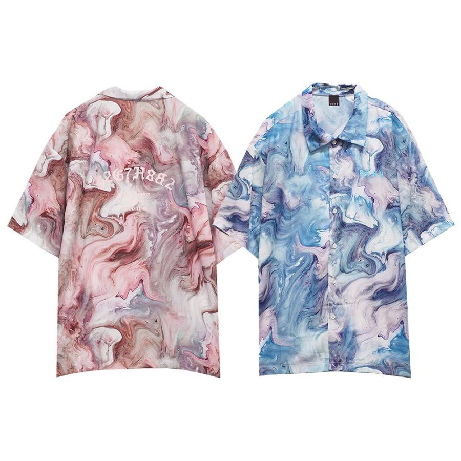 BAGARCH バガーチ MARBLE SHIRTS BH-1455 シャツ 半袖 メンズ