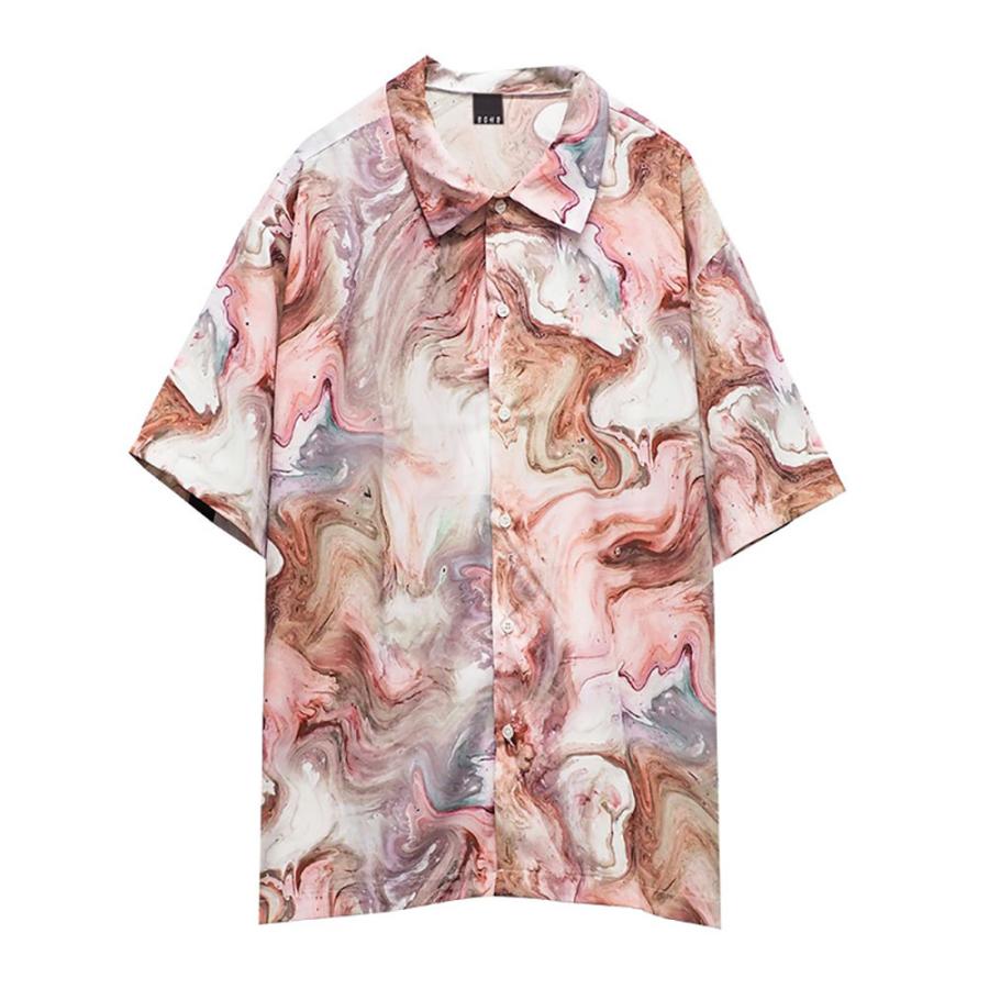 BAGARCH バガーチ MARBLE SHIRTS BH-1455 シャツ 半袖 メンズ