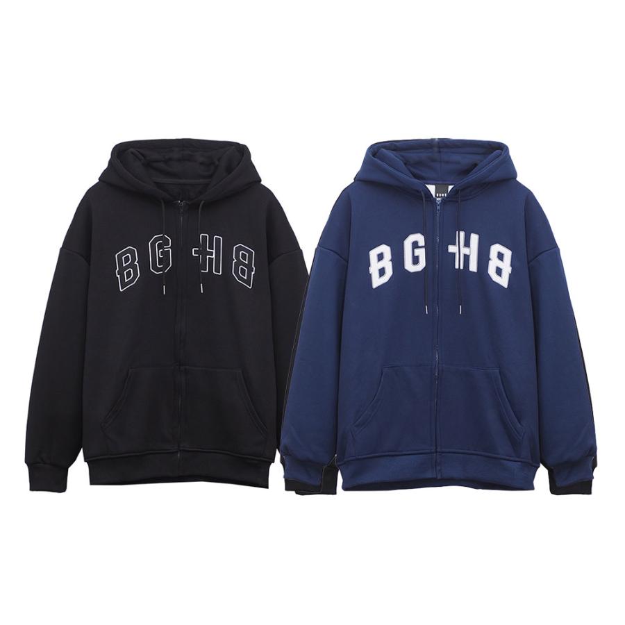 BAGARCH バガーチ BGHB ZIP HOODIE BH-1581 ジップフーディー パーカー BGHB アーチロゴ フェルトワッペン 裏起毛  シンプル : bagarch-1278 : BATTLELINE - 通販 - Yahoo!ショッピング