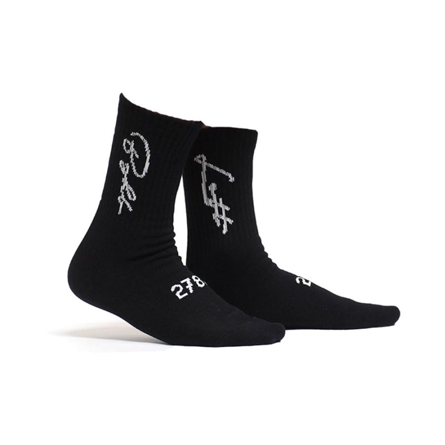 BAGARCH バガーチ SCRIPT LOGO SOCKS BH-1668 ミドルソックス 靴下 AK
