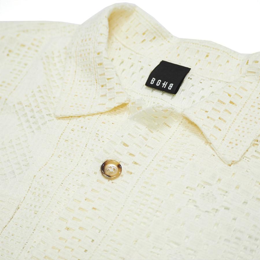 BAGARCH（バガーチ） SS LACE SHIRTS BH-1710 レースシャツ ショート丈
