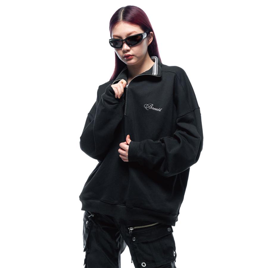 BREATH ブレス SCRIPT LOGO HALF ZIP SWEAT BR24AW-C5005 ハーフ BREATH ブレス SCRIPT LOGO HALF ZIP SWEAT BR24AW-C5005 ハーフ
