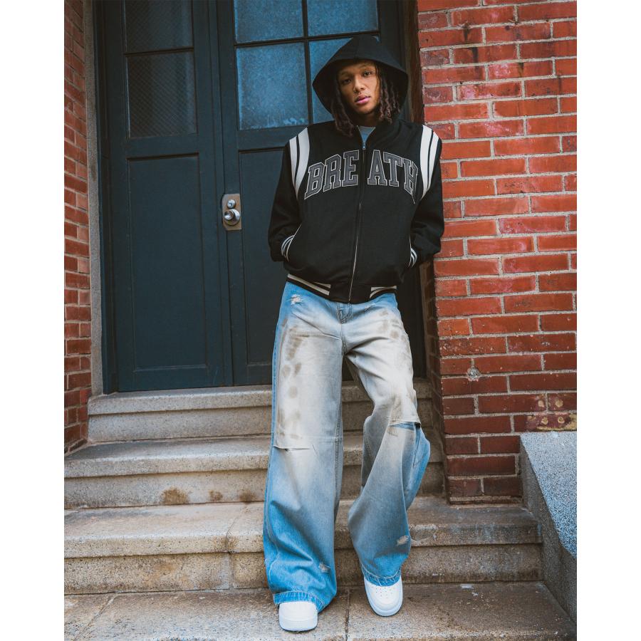 BREATH ブレス ARCH LOGO HOODED VARSITY JACKET BR25AW-O0007