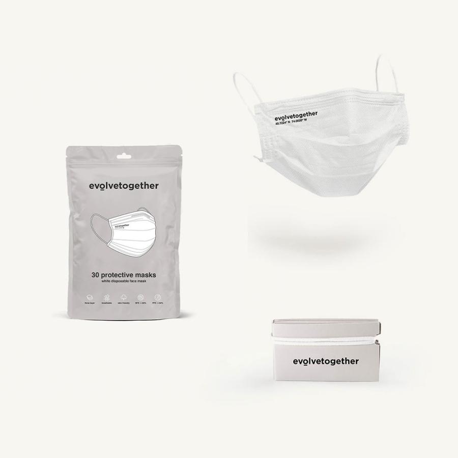 evolvetogether エヴォルブトゥゲザー 30 face masks pack EV-201